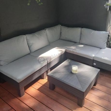 Zestaw mebli modułowych na taras dla 5 osób Elements grafit