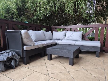 Zestaw mebli modułowych na taras dla 5 osób Elements grafit