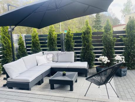 Zestaw mebli modułowych na taras dla 5 osób Elements grafit