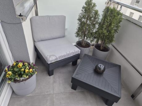 Zestaw mebli modułowych na taras dla 5 osób Elements grafit