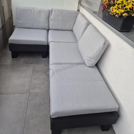 Zestaw mebli modułowych na taras dla 5 osób Elements grafit