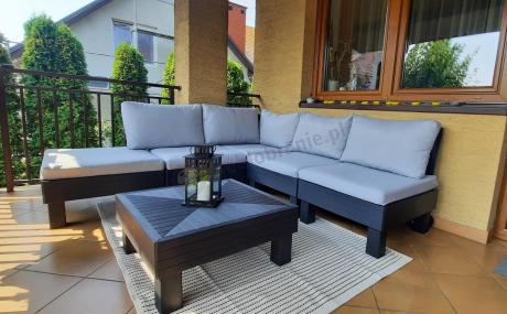 Zestaw mebli modułowych na taras dla 5 osób Elements grafit