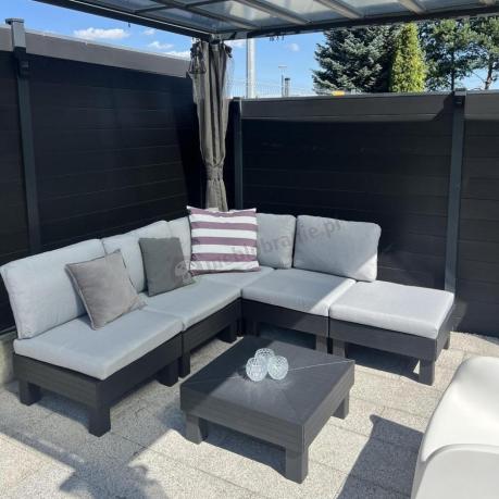 Zestaw mebli modułowych na taras dla 5 osób Elements grafit