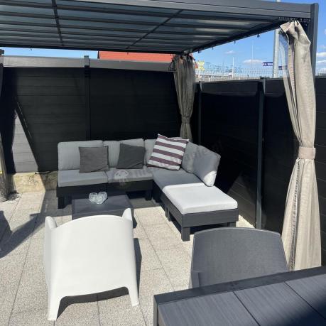 Zestaw mebli modułowych na taras dla 5 osób Elements grafit