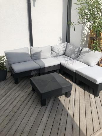 Zestaw mebli modułowych na taras dla 5 osób Elements grafit