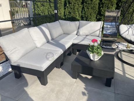 Zestaw mebli modułowych na taras dla 5 osób Elements grafit