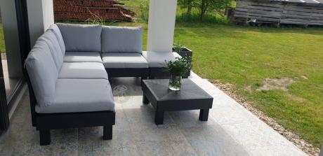 Zestaw mebli modułowych na taras dla 5 osób Elements grafit