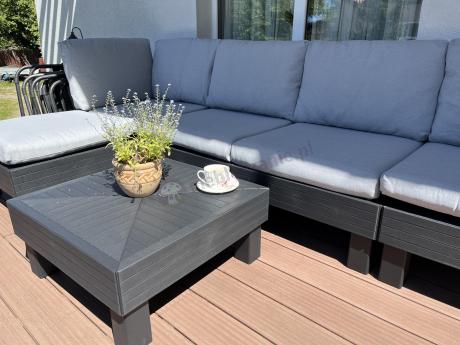 Zestaw mebli modułowych na taras dla 5 osób Elements grafit