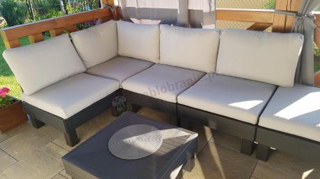 Zestaw mebli modułowych na taras dla 5 osób Elements grafit