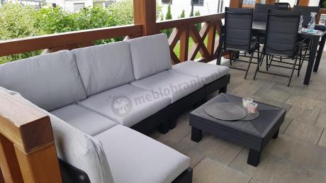 Zestaw mebli modułowych na taras dla 5 osób Elements grafit