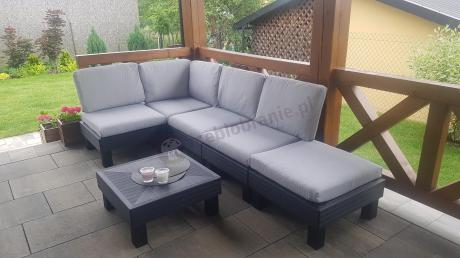 Zestaw mebli modułowych na taras dla 5 osób Elements grafit