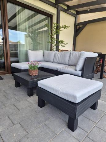 Zestaw mebli modułowych na taras dla 5 osób Elements grafit