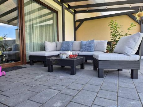 Zestaw mebli modułowych na taras dla 5 osób Elements grafit