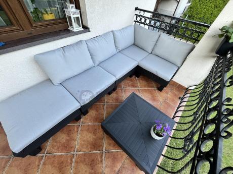 Zestaw mebli modułowych na taras dla 5 osób Elements grafit