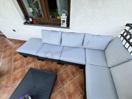 Zestaw mebli modułowych na taras dla 5 osób Elements grafit