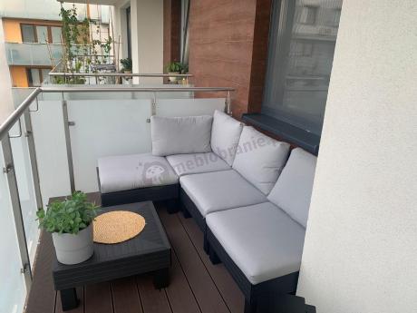 Zestaw mebli modułowych na taras dla 5 osób Elements grafit