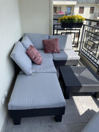 Zestaw mebli modułowych na taras dla 5 osób Elements grafit