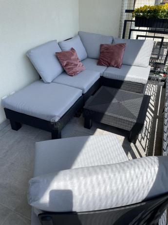 Zestaw mebli modułowych na taras dla 5 osób Elements grafit