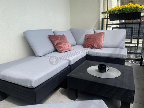 Zestaw mebli modułowych na taras dla 5 osób Elements grafit