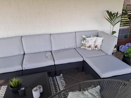 Zestaw mebli modułowych na taras dla 5 osób Elements grafit