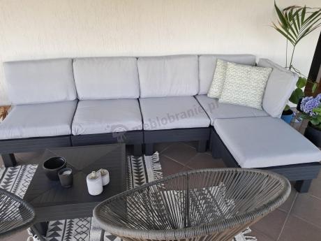 Zestaw mebli modułowych na taras dla 5 osób Elements grafit