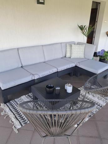 Zestaw mebli modułowych na taras dla 5 osób Elements grafit