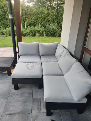 Zestaw mebli modułowych na taras dla 5 osób Elements grafit