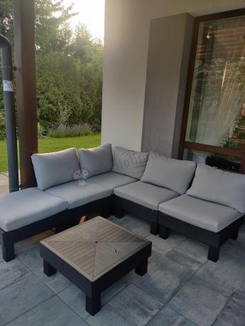 Zestaw mebli modułowych na taras dla 5 osób Elements grafit