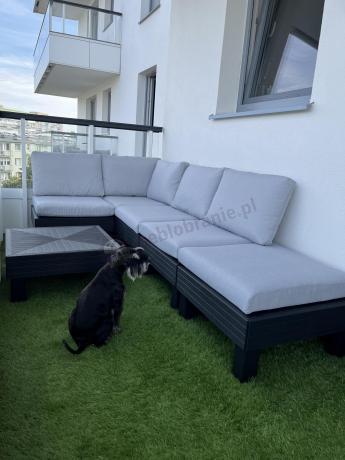 Zestaw mebli modułowych na taras dla 5 osób Elements grafit