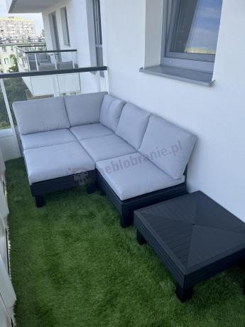 Zestaw mebli modułowych na taras dla 5 osób Elements grafit