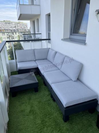 Zestaw mebli modułowych na taras dla 5 osób Elements grafit