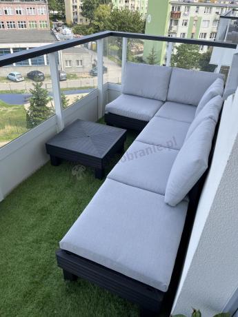 Zestaw mebli modułowych na taras dla 5 osób Elements grafit