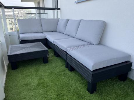 Zestaw mebli modułowych na taras dla 5 osób Elements grafit