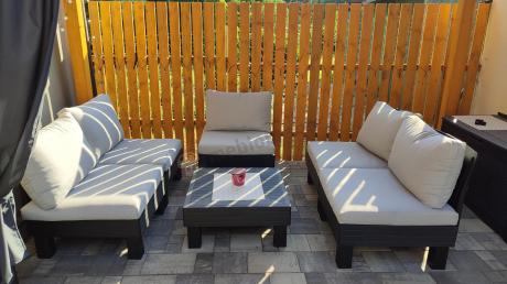 Zestaw mebli modułowych na taras dla 5 osób Elements grafit