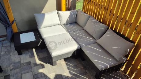 Zestaw mebli modułowych na taras dla 5 osób Elements grafit