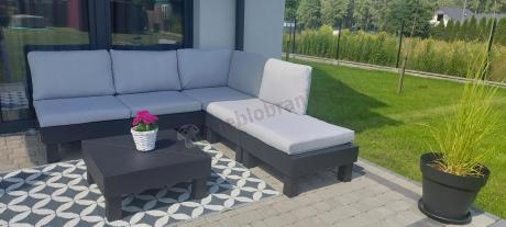 Zestaw mebli modułowych na taras dla 5 osób Elements grafit