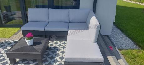 Zestaw mebli modułowych na taras dla 5 osób Elements grafit