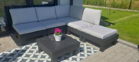 Zestaw mebli modułowych na taras dla 5 osób Elements grafit