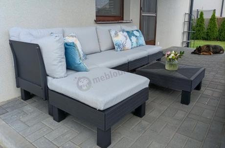 Zestaw mebli modułowych na taras dla 5 osób Elements grafit