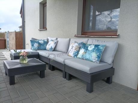 Zestaw mebli modułowych na taras dla 5 osób Elements grafit