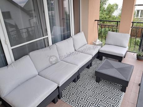 Zestaw mebli modułowych na taras dla 5 osób Elements grafit