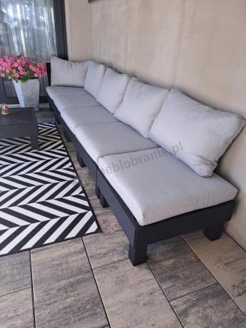 Zestaw mebli modułowych na taras dla 5 osób Elements grafit