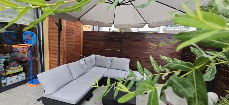 Zestaw mebli modułowych na taras dla 5 osób Elements grafit