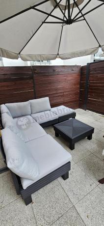 Zestaw mebli modułowych na taras dla 5 osób Elements grafit