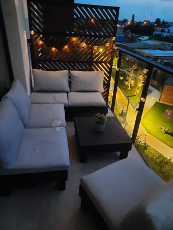 Zestaw mebli modułowych na taras dla 5 osób Elements grafit