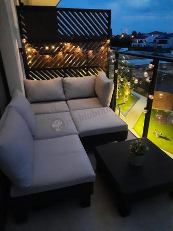 Zestaw mebli modułowych na taras dla 5 osób Elements grafit