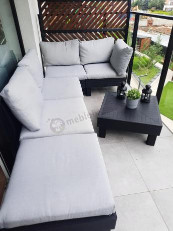 Zestaw mebli modułowych na taras dla 5 osób Elements grafit