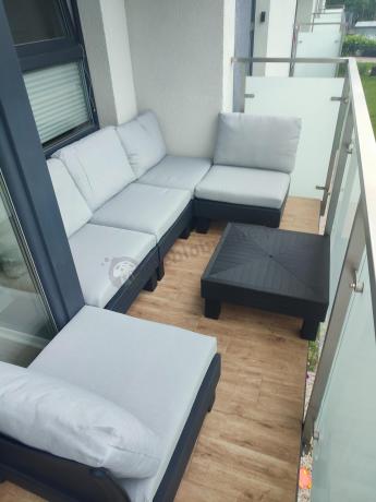 Zestaw mebli modułowych na taras dla 5 osób Elements grafit