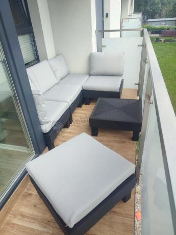 Zestaw mebli modułowych na taras dla 5 osób Elements grafit