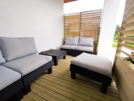 Zestaw mebli modułowych na taras dla 5 osób Elements grafit